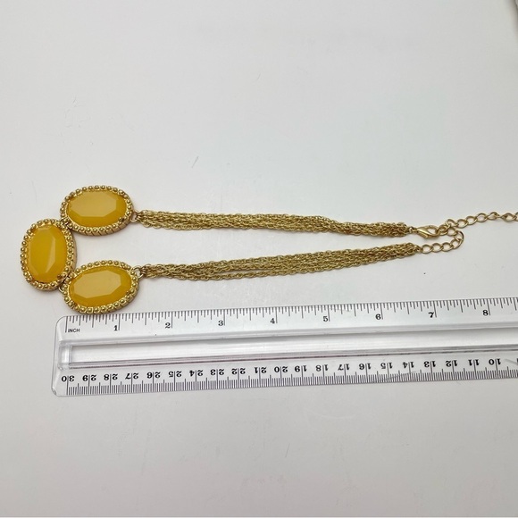 CHOKER Style Gold Tone and Yellow Stone Cabochons - Picture 3 of 5